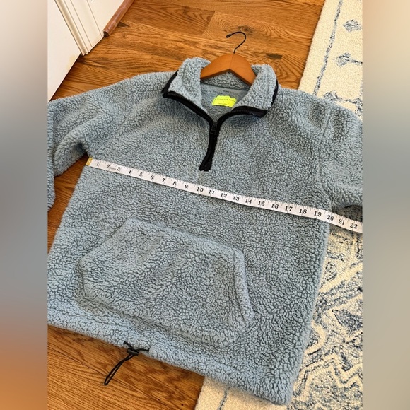 Playing for Keeps Blue Sherpa Fleece Pullover Quarter Zip size Small - Picture 10 of 11
